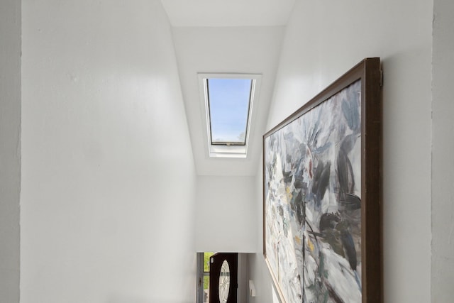 interior space featuring a skylight
