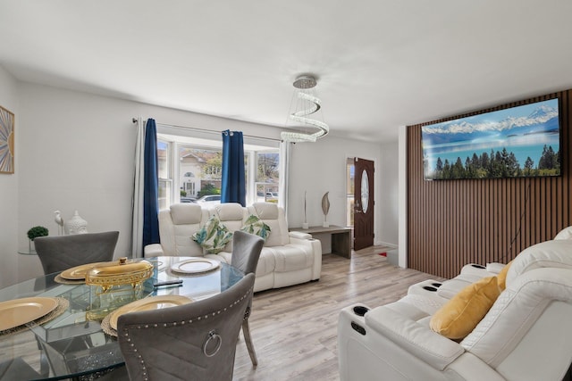 living area with light wood-type flooring