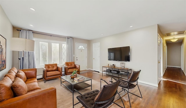 17 Fenmore Dr, Wappingers Falls, NY 12590 - living room featuring recessed lighting, baseboards, and wood finished floors
