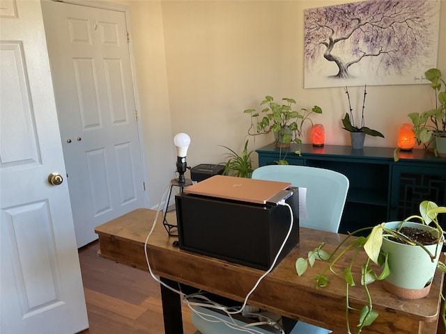 office with wood finished floors