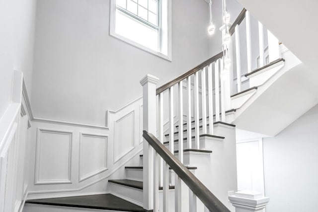 539 Split Rock Rd, Syosset, NY 11791 - stairs with a high ceiling