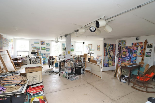 miscellaneous room with concrete floors