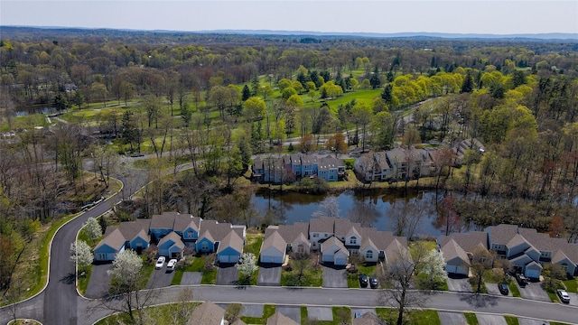 115 Turnberry Ct, Poughkeepsie, NY 12603 - aerial view featuring a water view, a residential view, and a wooded view