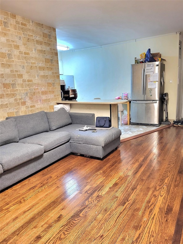 living area featuring wood finished floors