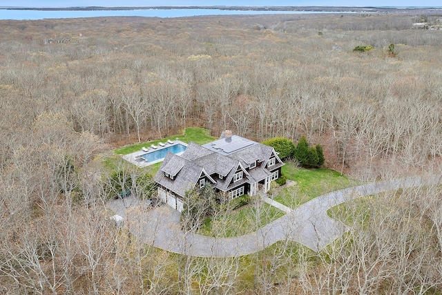471 Middle Line Hwy, Sag Harbor, NY 11963 - aerial view featuring a wooded view