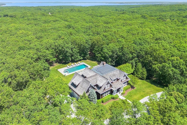 471 Middle Line Hwy, Sag Harbor, NY 11963 - view from above of property with a heavily wooded area