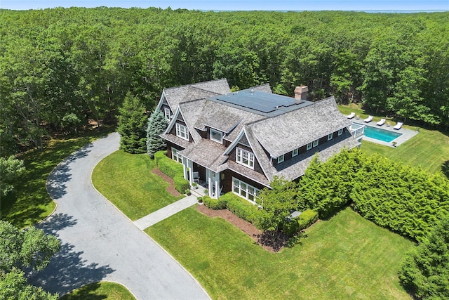 471 Middle Line Hwy, Sag Harbor, NY 11963 - view from above of property with a heavily wooded area