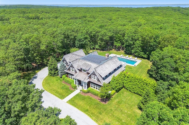 471 Middle Line Hwy, Sag Harbor, NY 11963 - view from above of property featuring a heavily wooded area