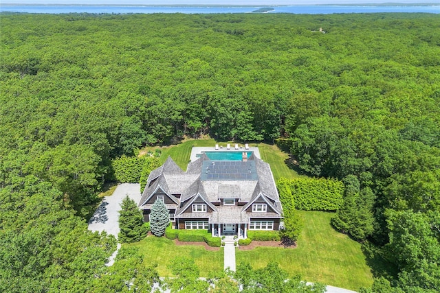 471 Middle Line Hwy, Sag Harbor, NY 11963 - view from above of property featuring a heavily wooded area