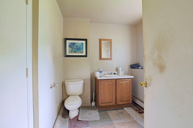 15 Hickory Hill Dr, Warwick, NY 10990 - bathroom with a baseboard heating unit, vanity, and toilet
