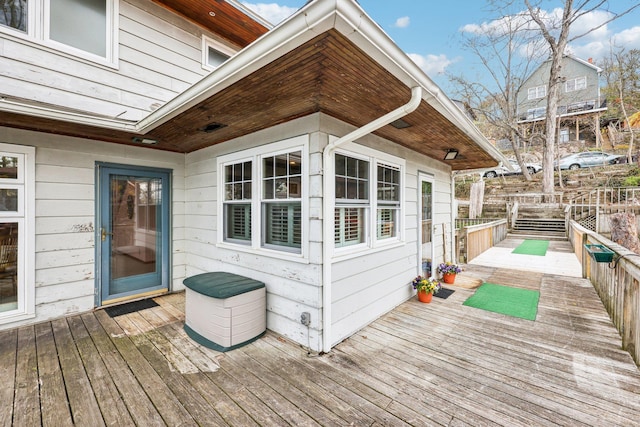 deck featuring fence