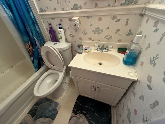 11 Columbus Ave, Brentwood, NY 11717 - bathroom with wallpapered walls, toilet, and vanity