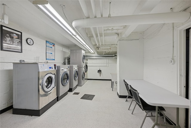 212-03 75th Ave Unit 5A, Bayside, NY 11364 - community laundry featuring washing machine and clothes dryer and light flooring