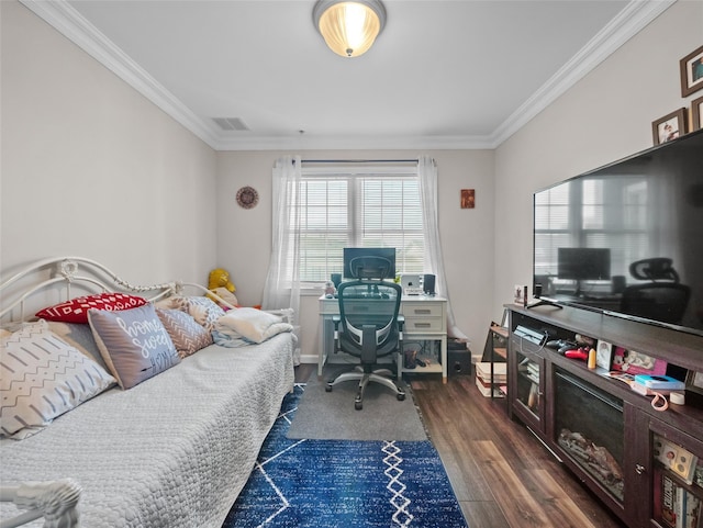 3 Cross St Unit 202, Suffern, NY 10901 - bedroom with baseboards, ornamental molding, wood finished floors, and visible vents