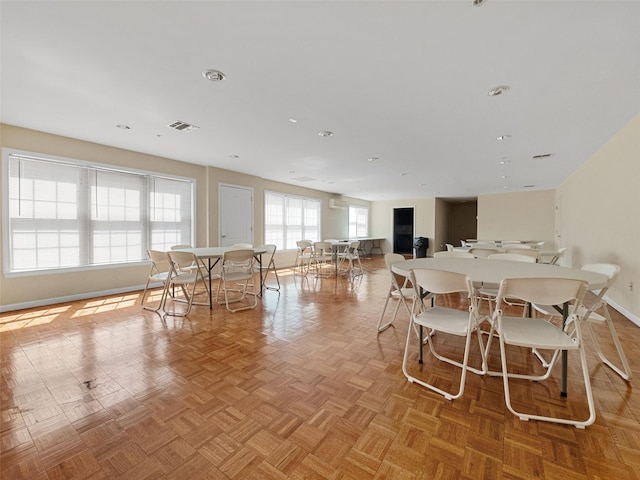 3 Cross St Unit 202, Suffern, NY 10901 - dining space featuring baseboards, recessed lighting, and visible vents