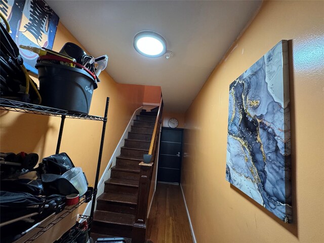 33-40 101st St, Corona, NY 11368 - stairs with wood finished floors