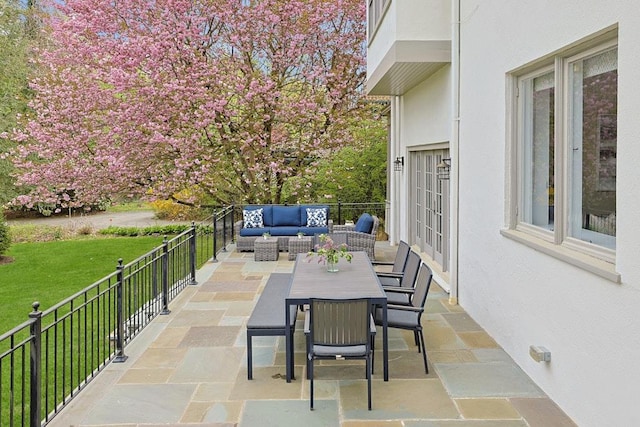 view of patio with an outdoor living space