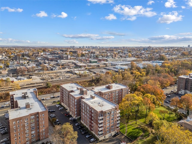 bird's eye view with a city view