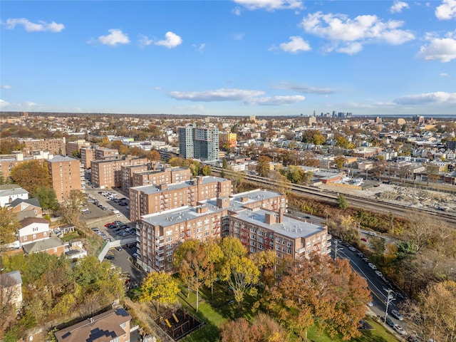 drone / aerial view with a view of city