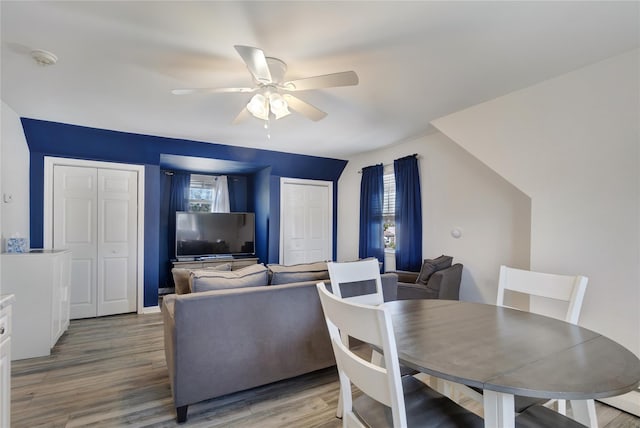 158-35 91st St, Howard Beach, NY 11414 - dining room featuring light wood finished floors and ceiling fan