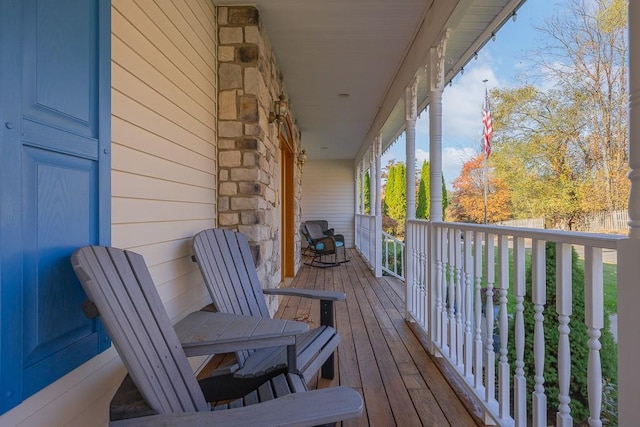 wooden deck with a porch