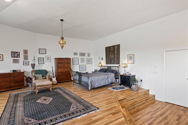 bedroom with light wood-type flooring