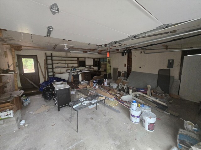 garage featuring electric panel