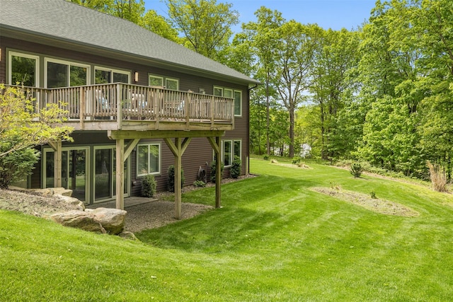 240 Brady Rd, Warwick, NY 10990 - back of property featuring a deck and a yard