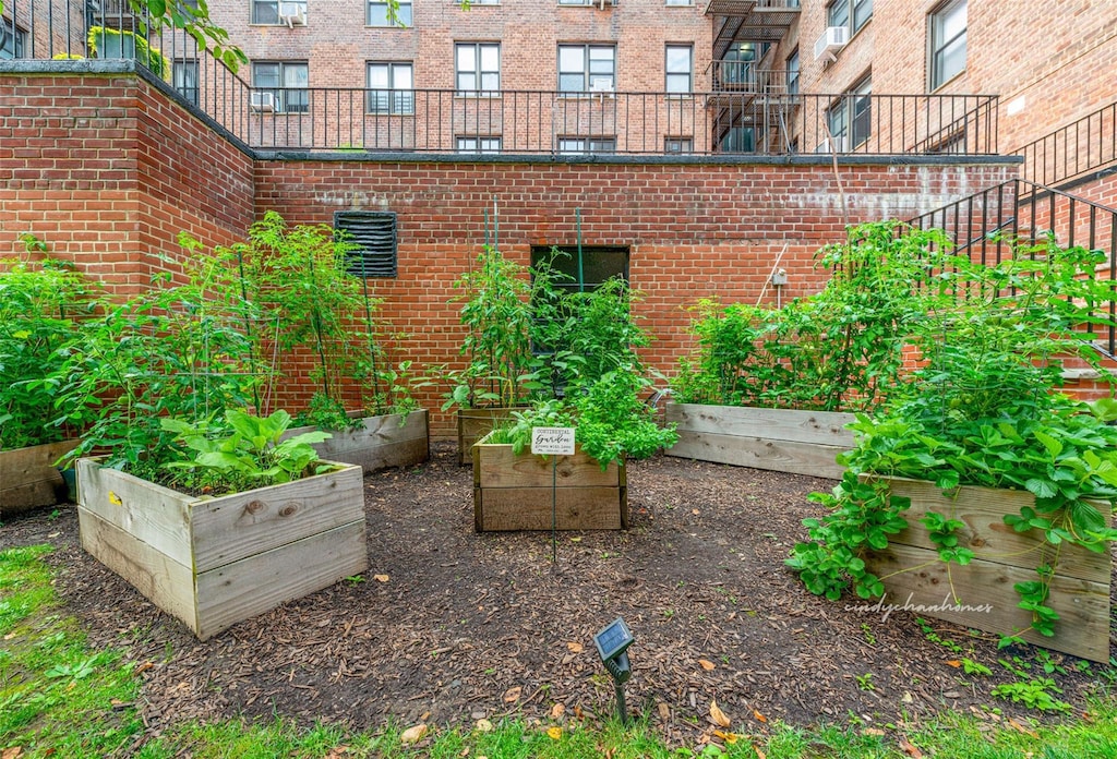 exterior space with a vegetable garden