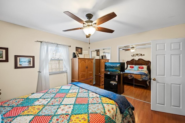 133 Parkwood Dr, Shirley, NY 11967 - bedroom featuring wood finished floors and a ceiling fan