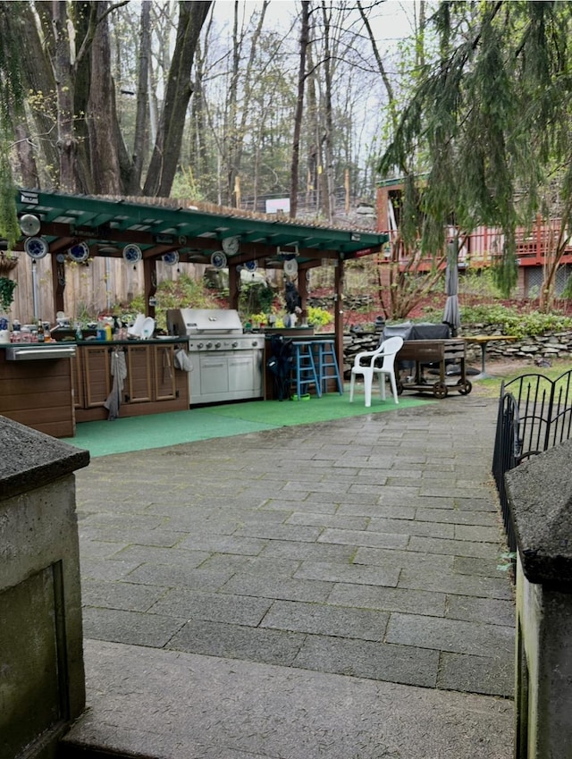 view of patio featuring a grill and area for grilling