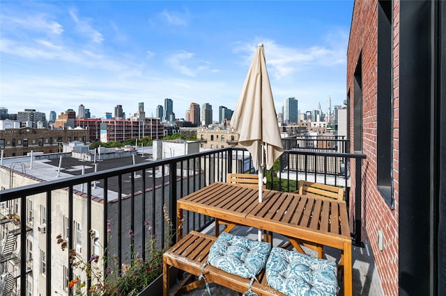balcony with a view of city