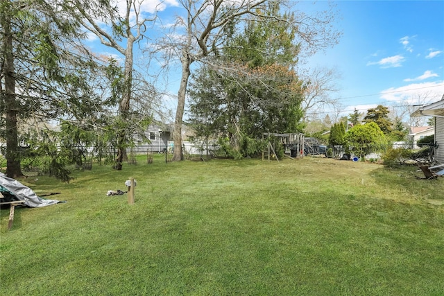 view of yard with fence