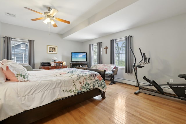 27 Lindbergh Ln, New City, NY 10956 - bedroom with ceiling fan, visible vents, and light wood-style flooring
