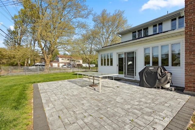 view of patio / terrace with fence and area for grilling