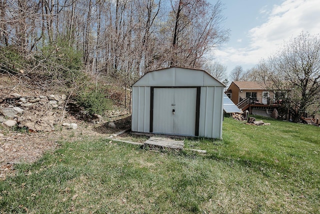 view of shed