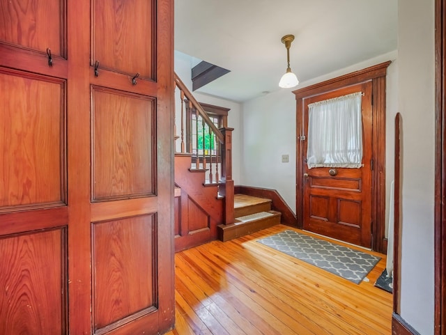31 Highland Ave, Otisville, NY 10963 - foyer entrance with stairs and light wood-type flooring