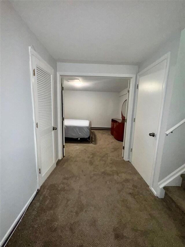 5 Fox Meadow Dr, Woodbury, NY 10930 - hallway featuring carpet flooring, baseboards, and stairs
