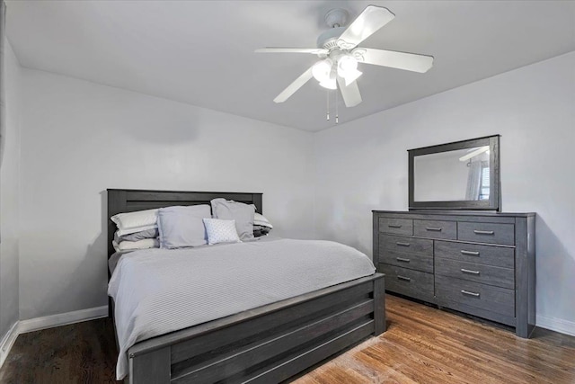 19 Rockledge Rd Unit 1A, Hartsdale, NY 10530 - bedroom featuring baseboards, wood finished floors, and a ceiling fan