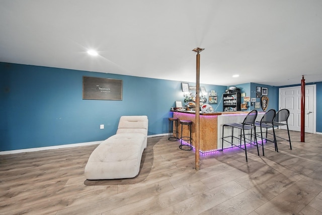 83 Woodcock Mtn Rd, Washingtonville, NY 10992 - bar featuring a dry bar, wood finished floors, baseboards, and recessed lighting