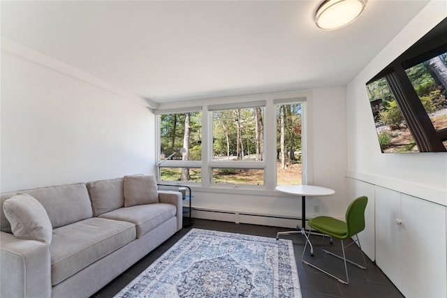 sunroom featuring baseboard heating