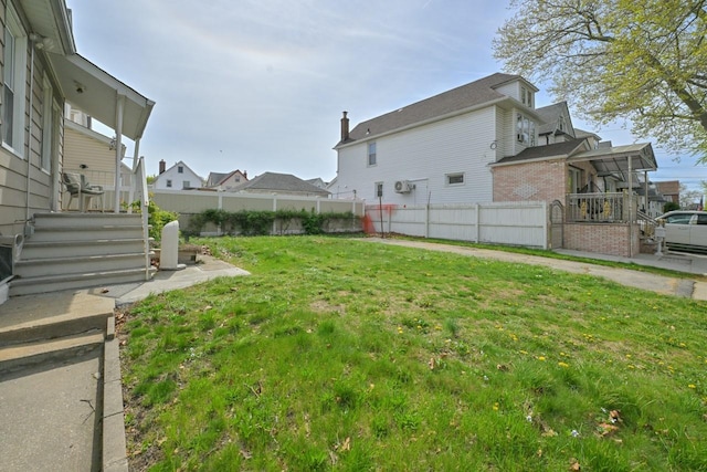 view of yard with fence