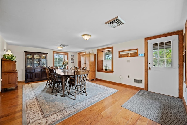 353 Berea Rd, Walden, NY 12586 - dining room featuring baseboards, light wood finished floors, and visible vents