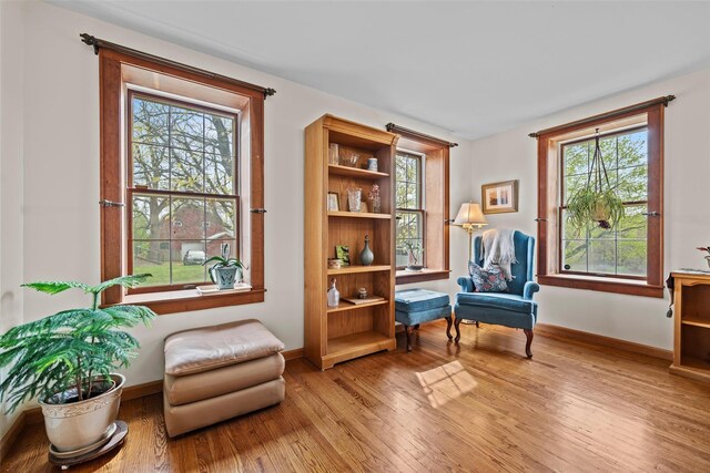 353 Berea Rd, Walden, NY 12586 - living area featuring baseboards, wood-type flooring, and a wealth of natural light