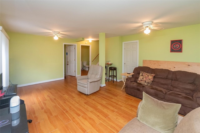207 Cornwall Meadows Ln, Patterson, NY 12563 - living area with ceiling fan, light wood finished floors, and baseboards