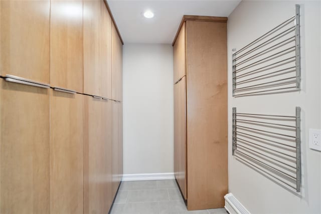 interior space with light tile patterned floors
