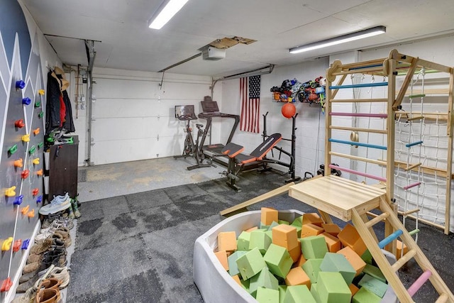 garage featuring a garage door opener