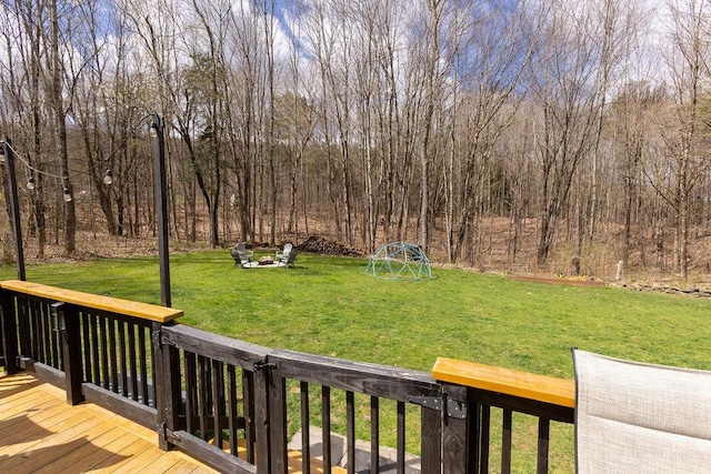 deck with a yard