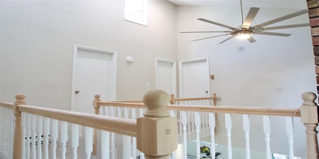 11 Lakeview Ct, Rock Hill, NY 12775 - hall featuring a high ceiling and an upstairs landing
