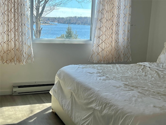 11 Lakeview Ct, Rock Hill, NY 12775 - bedroom featuring wood finished floors and a baseboard heating unit